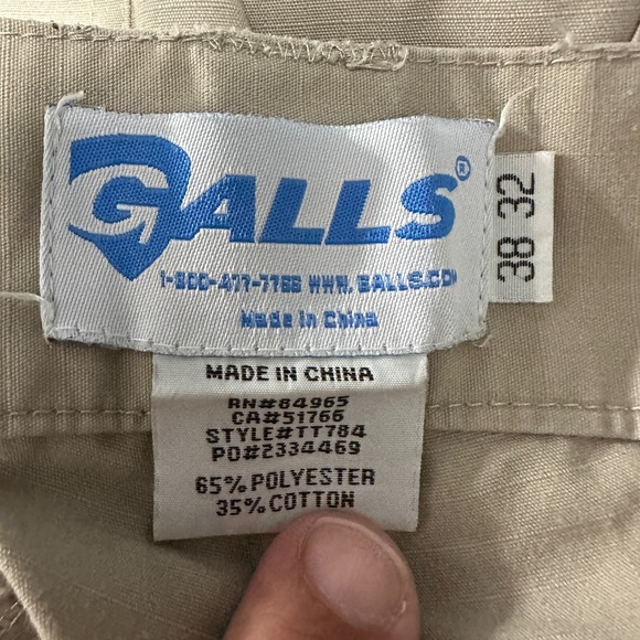 Galls Mens Cargo Pants Size 38x32 Beige Cotton Blend Utility Outdoor Mid Rise - Picture 11 of 12